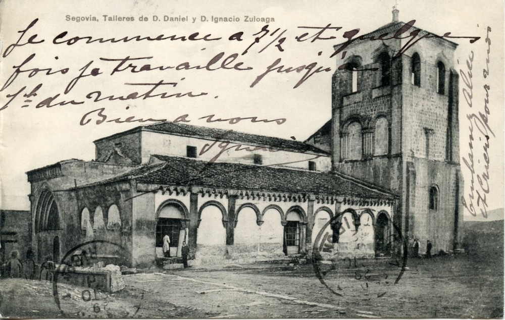Tarjeta postal enviada a Francia y con la firma del pintor Ignacio Zuloaga.