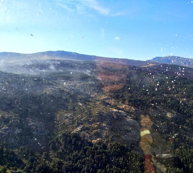 Fotos y vídeo aéreo de la zona quemada en La Granja