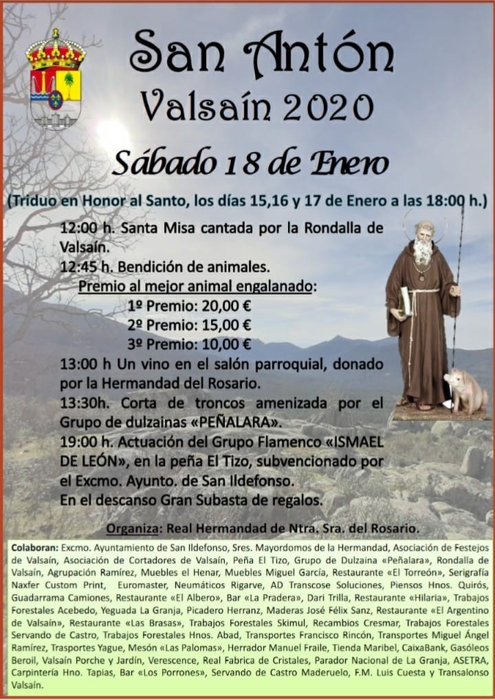 Valsaín celebra este próximo sábado San Antón