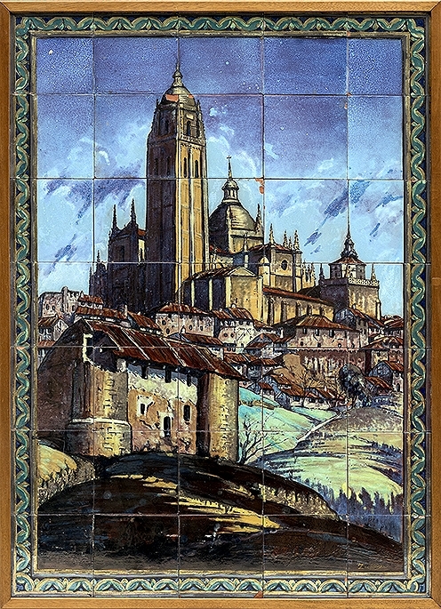 Panel vista de Segovia. Panel que se compone de 35 azulejos de diverso tamaño. 2.000 euros.