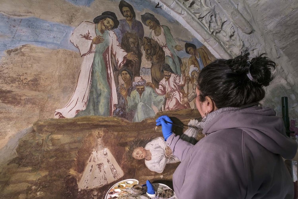 Restauradas las pinturas murales de María del Salto
