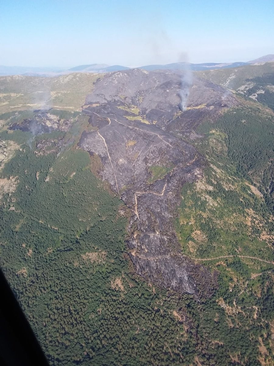 Imagen aérea que tomaron en aquel momento los medios que participaron en la extinción del incendio.