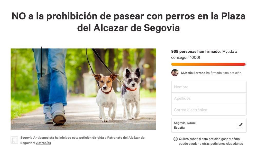 Indignación por el veto a los perros en el Alcázar
