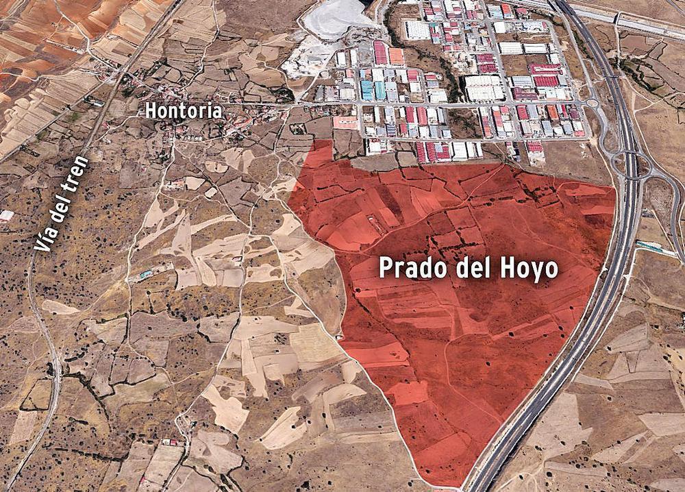 Localización de la futura zona industrial de Prado del Hoyo.