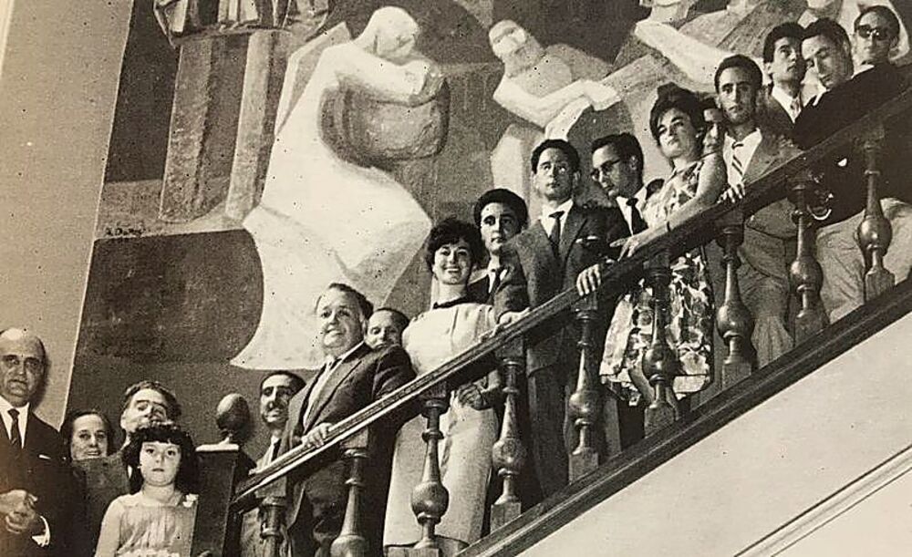 Alumnos de 1960, junto al marqués de Lozoya y Luis Felipe de Peñalosa. 