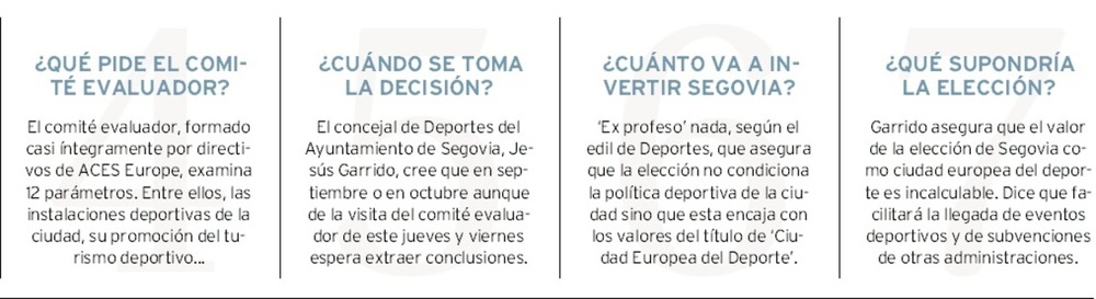 Segovia quiere ocho citas de calado como ciudad UE del deporte