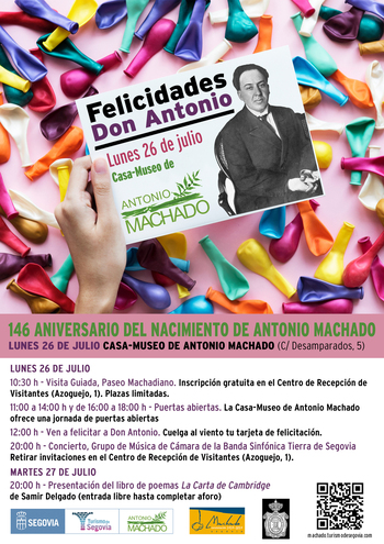 Segovia celebra el 146 aniversario del nacimiento de Machado