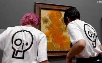 Dos activistas lanzan sopa contra 'Los Girasoles' de Van Gogh