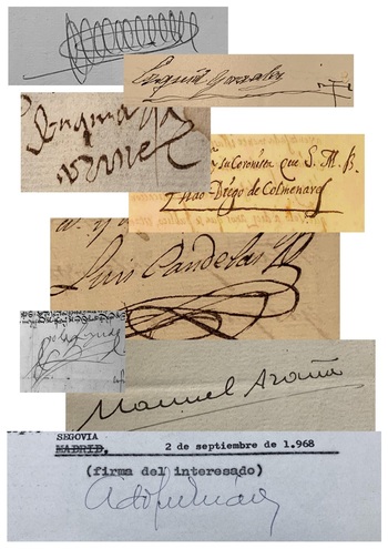 Una exposición de firmas de personalidades en Segovia