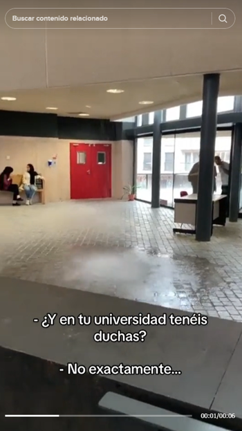 (VÍDEO) Una cascada de agua dentro del campus María Zambrano